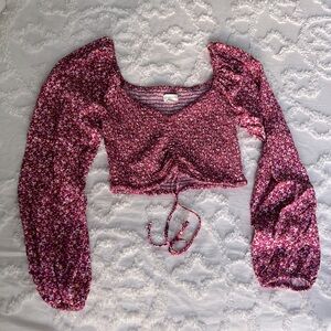 Aeropostale floral ruched top
